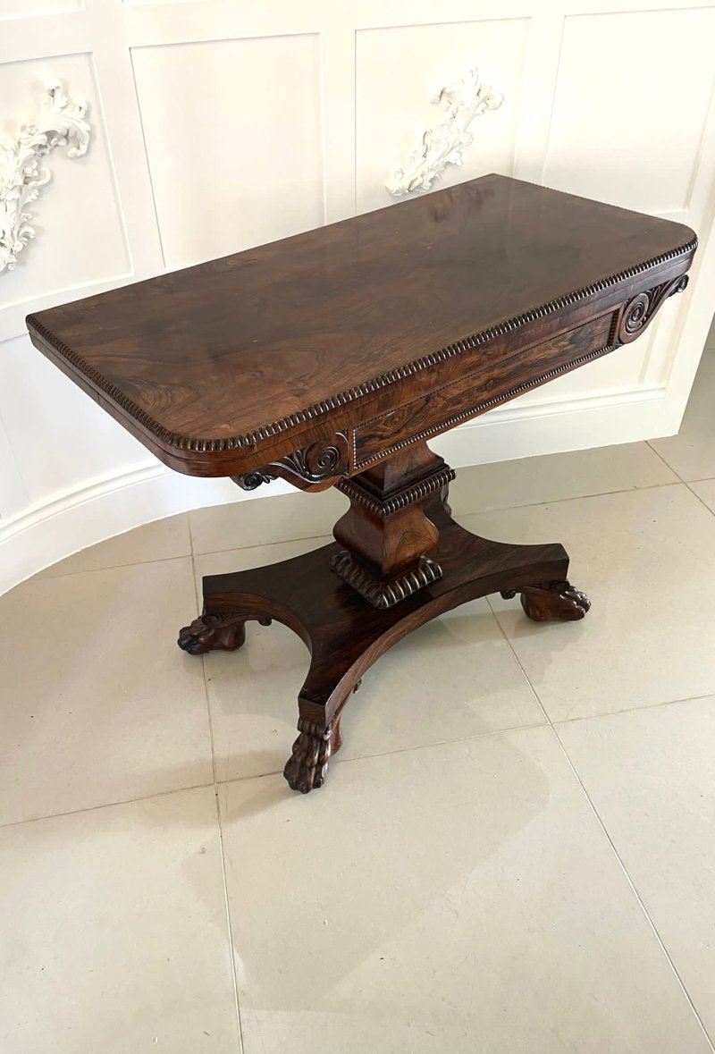 Fine Antique William IV Rosewood Card/Side Table